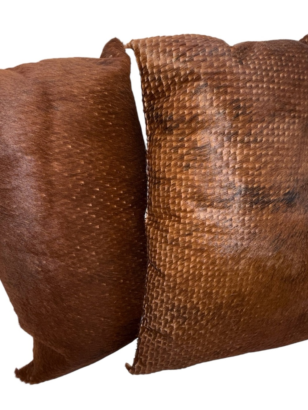 Four Hands Weldon Dark Brown Hair on Hide Cowhide Pillow Set Of 2 Showroom